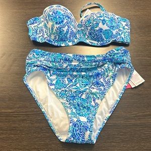 Lilly Pulitzer Leven Top 8 Yarrow Btm 6 Turquoise Oasis Shell Me You Love Me NWT